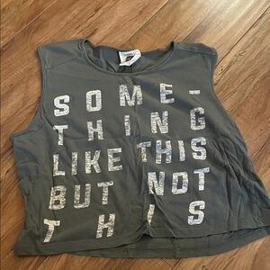 Chaser Dark Gray Graphic Crop Top